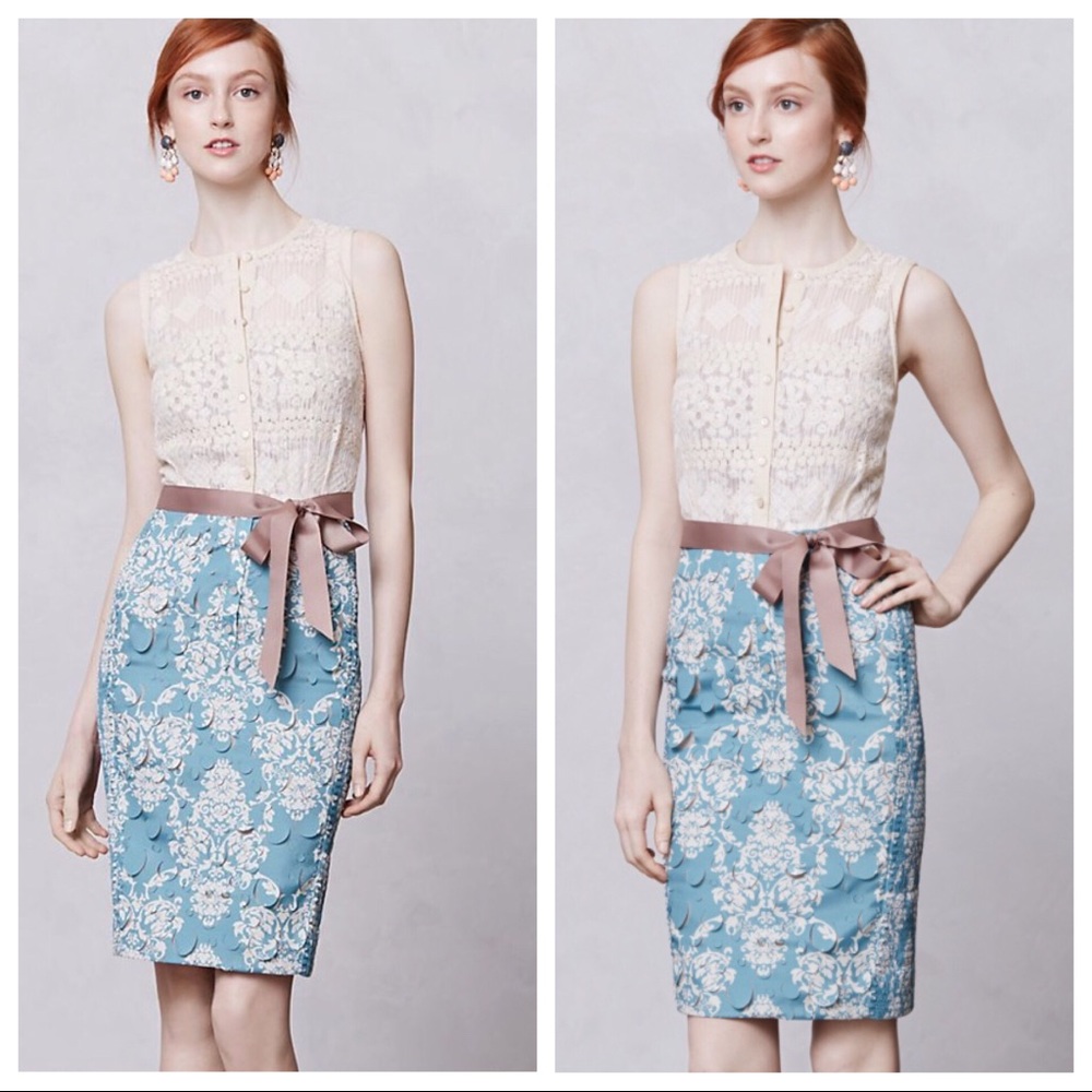 Anthropologie Byron Lars Lasercut Fleur-de-Lys Sheath